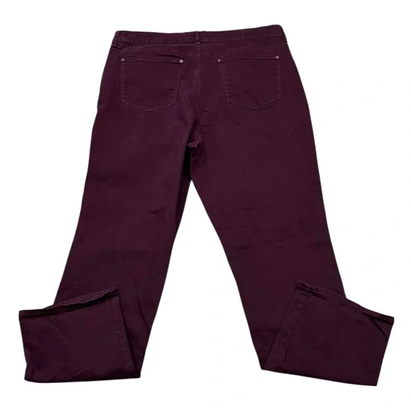 Gloria Vanderbilt 16 XL 1X Jeans Denim Wine Stretch Slimming Rail Straight - Picture 5 of 11